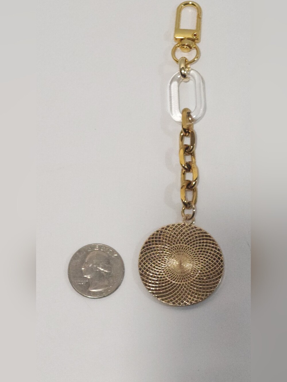 Gucci GG Monogram Canvas Rhinestone Crystal Cabochon Bag Charm / Keychain - Picture 2 of 2